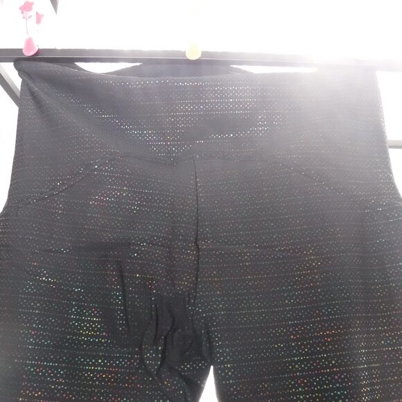 BNWT - Spanx Metallic Mist 7/8 Leggings in very black/multi size plus US 2X - Picture 4 of 9